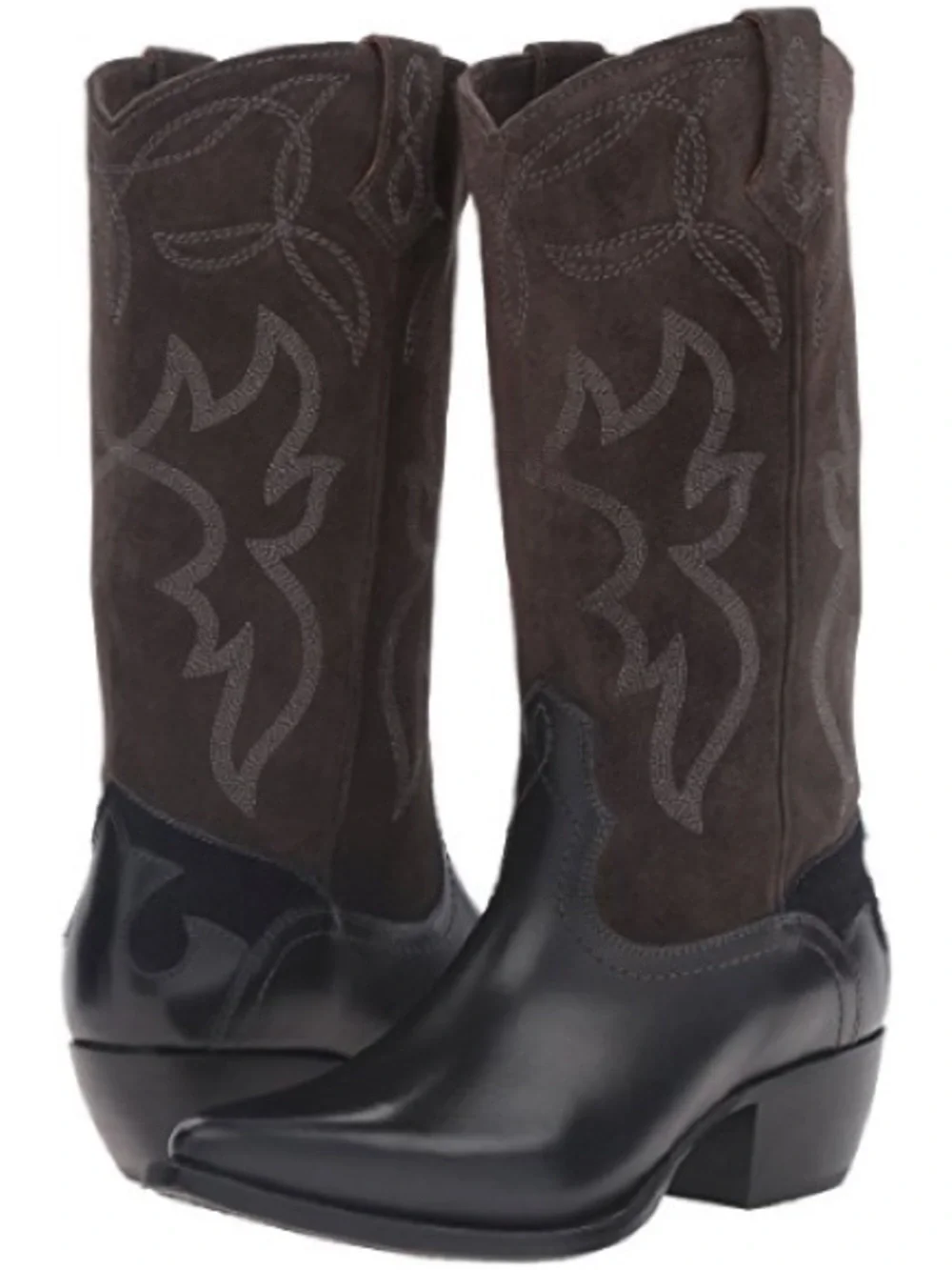 FRYE Black Shane Embroidered Tall Leather Boots size 7.5